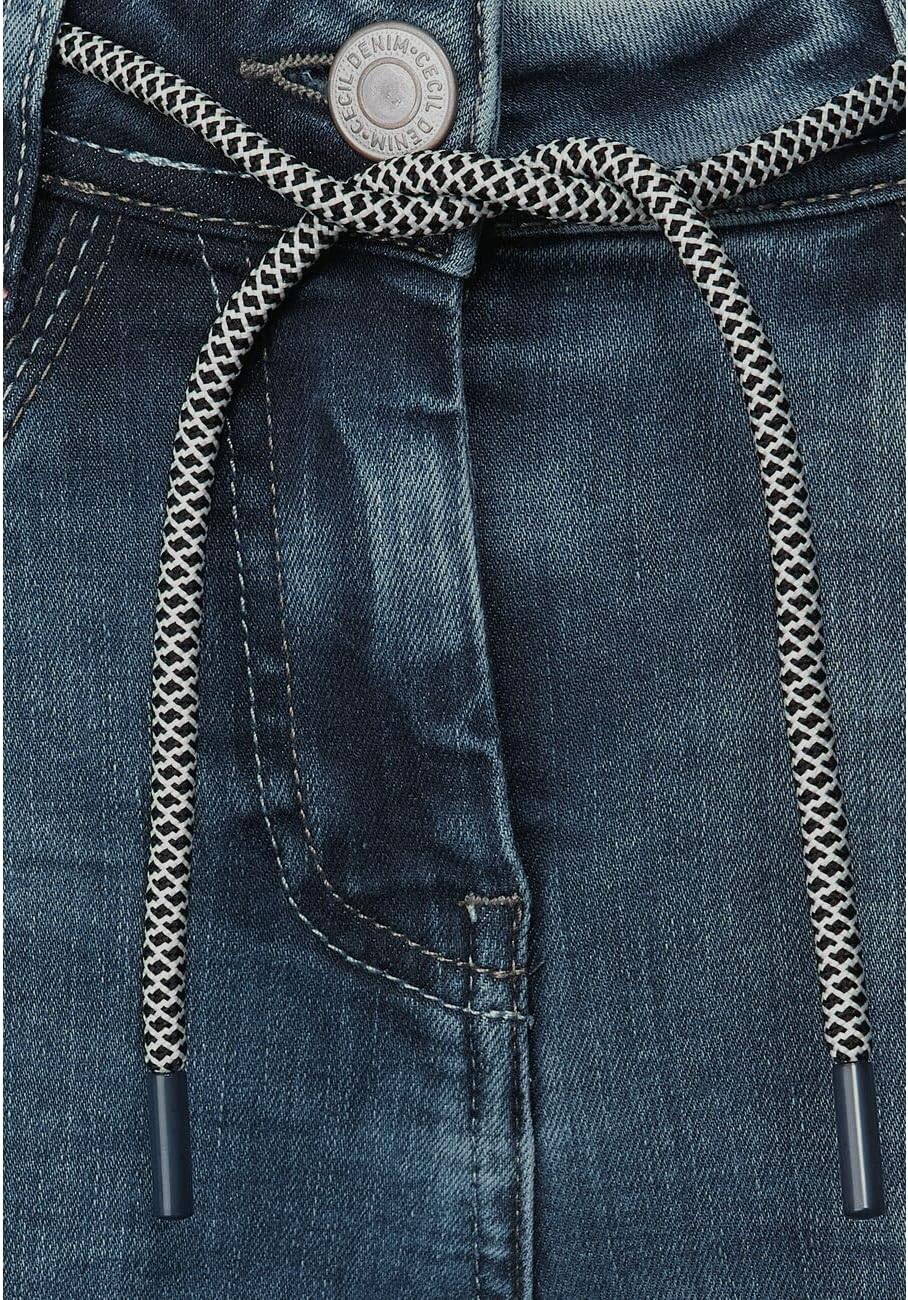 Cecil Damen Jeanshose Slim 34 Mid Blue Wash, 34 Mid Blue Wash