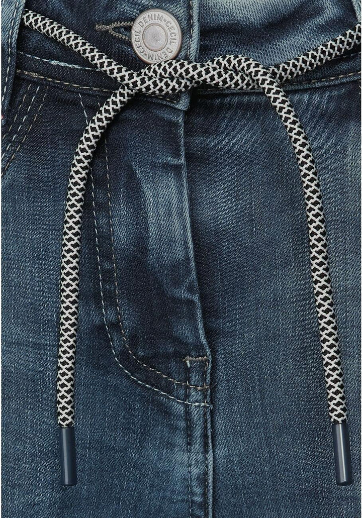 Cecil Damen Jeanshose Slim 34 Mid Blue Wash, 34 Mid Blue Wash