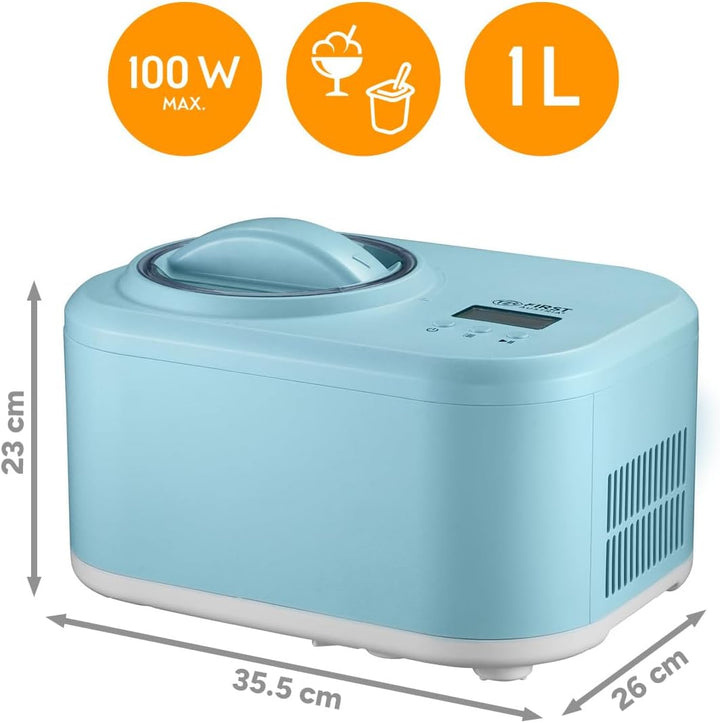 TZS First Austria - Eismaschine 1L mit Kompressor 3 in 1 - Ice Cream Maker 100W selbstkühlend für Fr