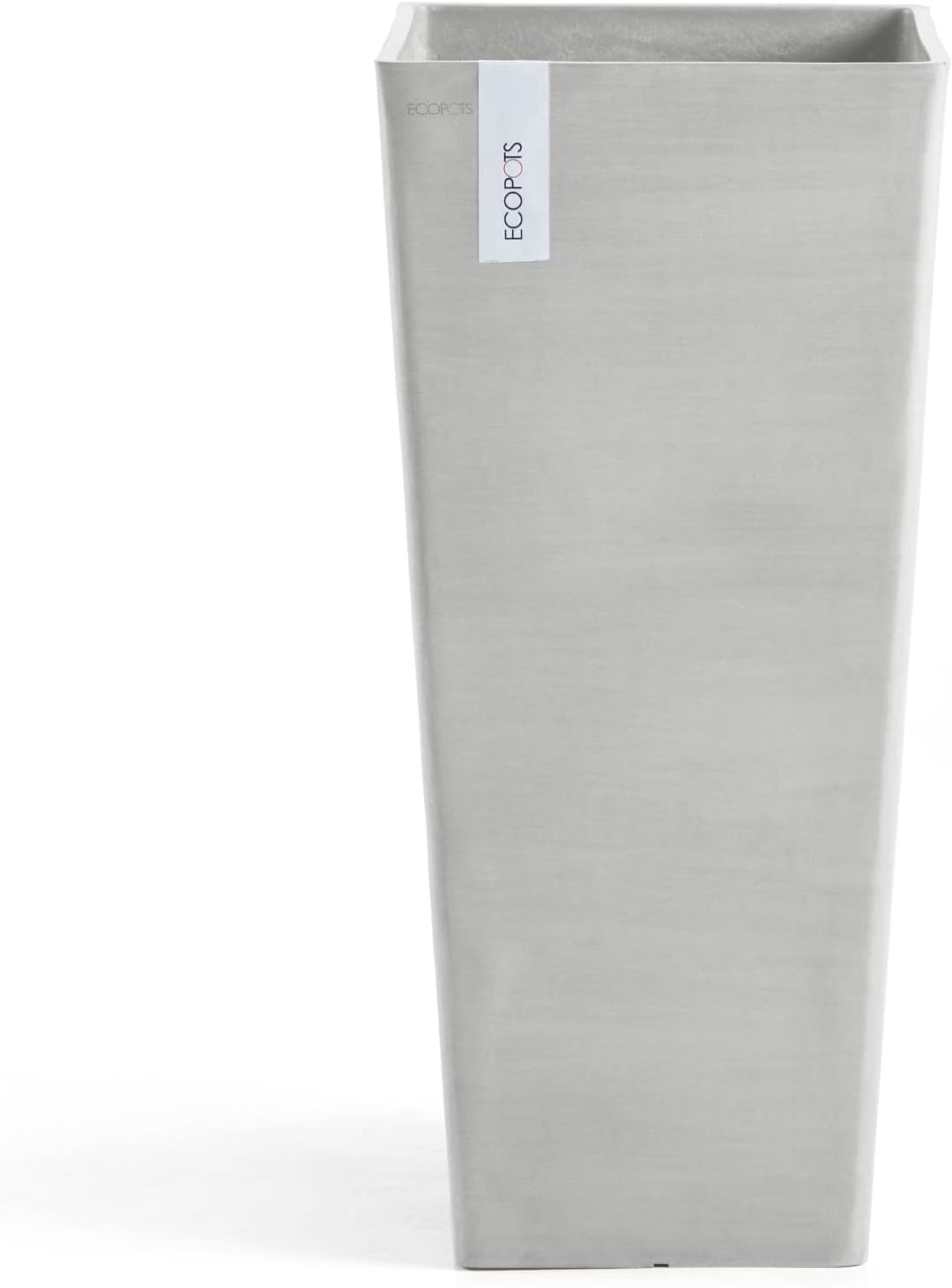 ECOPOTS Blumentopf Rotterdam Weiss Grau - 32 x 32 cm, 70 cm extra hoch - quadratisch gross - Pflanze