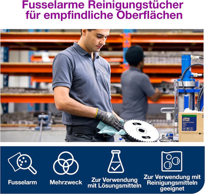Tork 190491 fusselarme Reinigungstücher im W10 Spendereimer mit Einzelblatt Entnahme / 1-lagige, sta