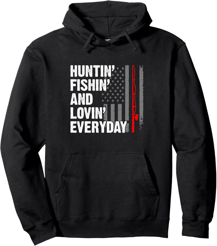 Angelrute für Fischjagd, US-Flagge, Patriot Pullover Hoodie