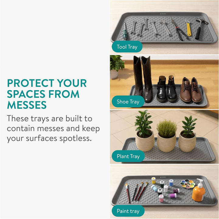 Navaris XL Schuhabtropfschale Schuhmatte Ablage - Schuhablage 76x38x3cm mit erhöhtem Rand - Abtropfs