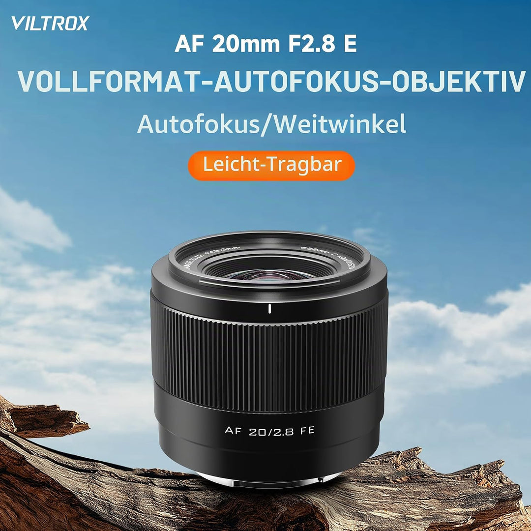 VILTROX AF 20mm F2.8 Air FE Objektiv für Sony E-Mount, 20mm f/2.8 Weitwinkel-Vollformat-Autofokusobj