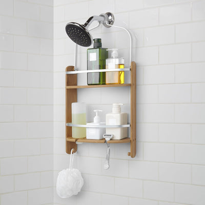 Umbra Aquala Duschregal und Shower Caddy aus Bambus und Aluminium