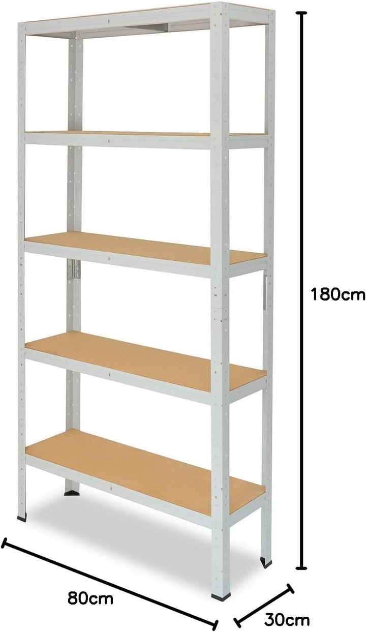 shelfplaza® 180x80x30cm Office Lagerregal Büro Schwerlastregal lichtgrau/Metall Regal Büro mit 5 Böd