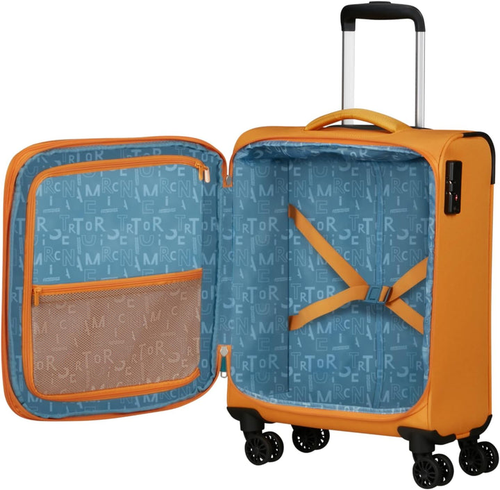 American Tourister Pulsonic - Spinner S, Erweiterbar Handgepäck, 55 cm, 40.5/43.5 L, Gelb (Sunset Ye
