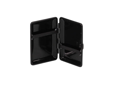 Zigarettenetui Soft Leder Dunkelbraun Rahmen schwarz 14er mit Gummiband - in EP - Made in Germany