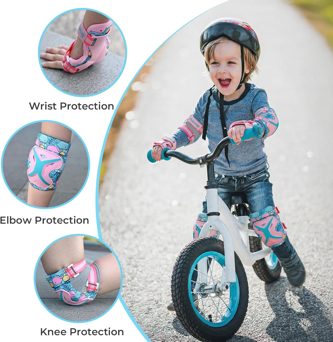 BOSONER Knieschoner Kinder Schoner Inliner Protektoren: 6er Set Schützer Inline Skates Knie Und Elle