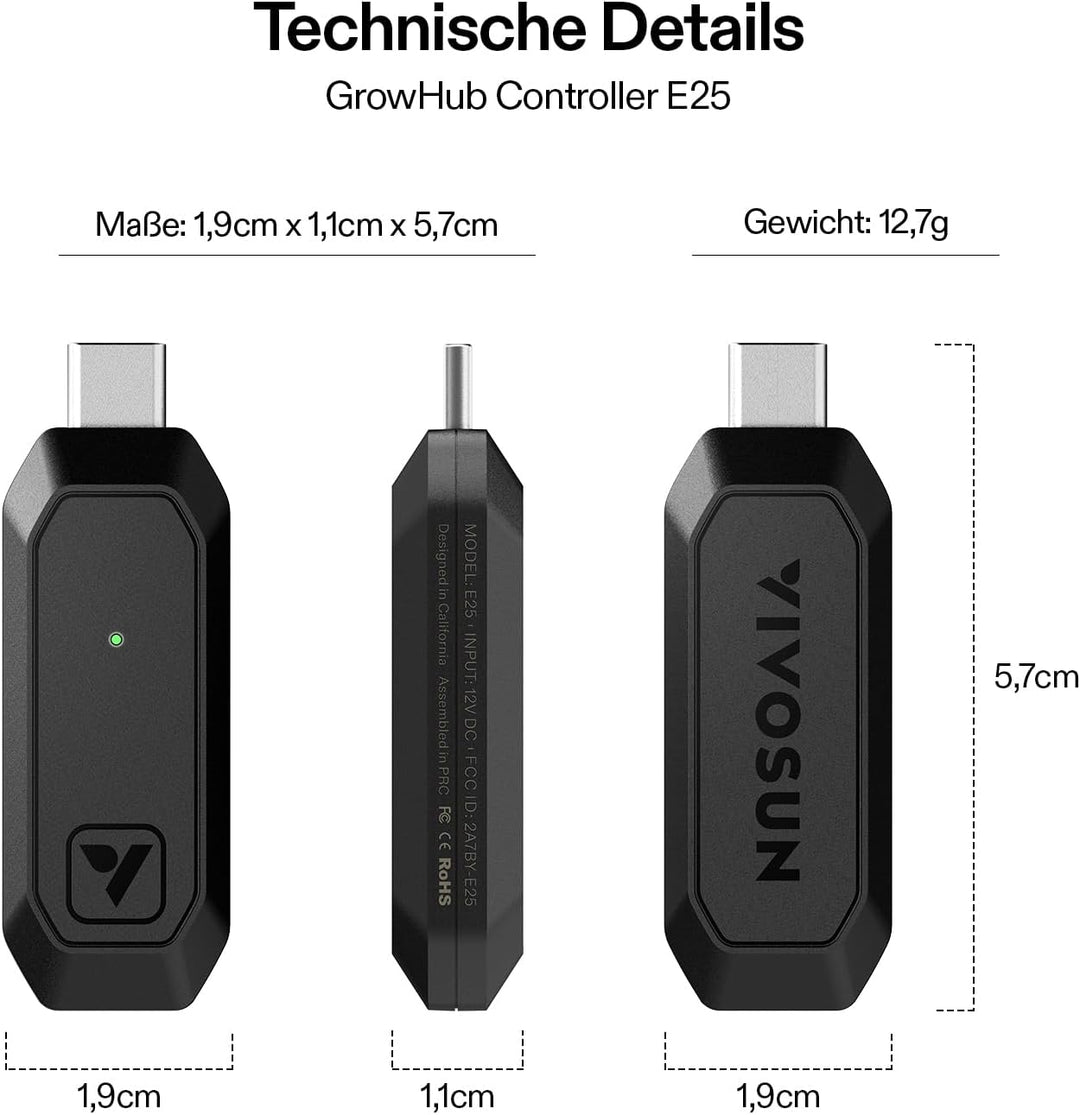 VIVOSUN GrowHub E25 Smart Controller, Plug-and-Play-Steuerungssystem für Growzelt, Kompatibel mit E4