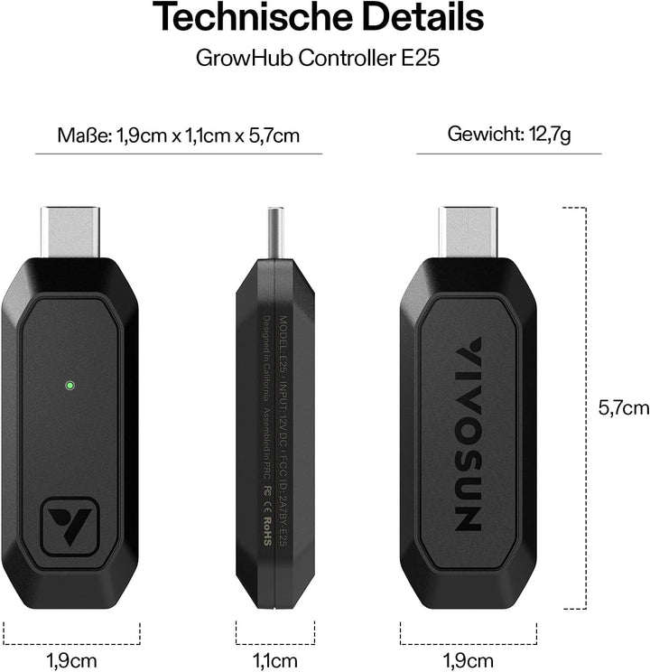 VIVOSUN GrowHub E25 Smart Controller, Plug-and-Play-Steuerungssystem für Growzelt, Kompatibel mit E4