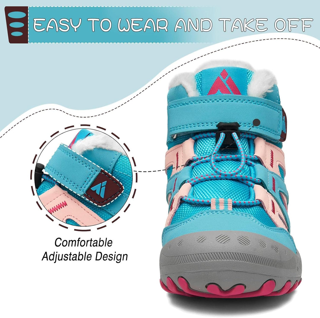 Mishansha Kinder Winterschuhe Warm Gefüttert Winterstiefel Jungen Mädchen Schneestiefel Outdoor ruts