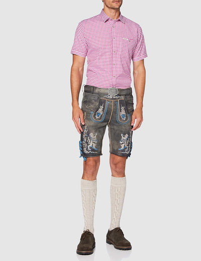 Stockerpoint Herren Hose Bayern Bua Lederhose 42 Grau (Grau Antik Gespeckt Grau Antik Gespeckt), 42