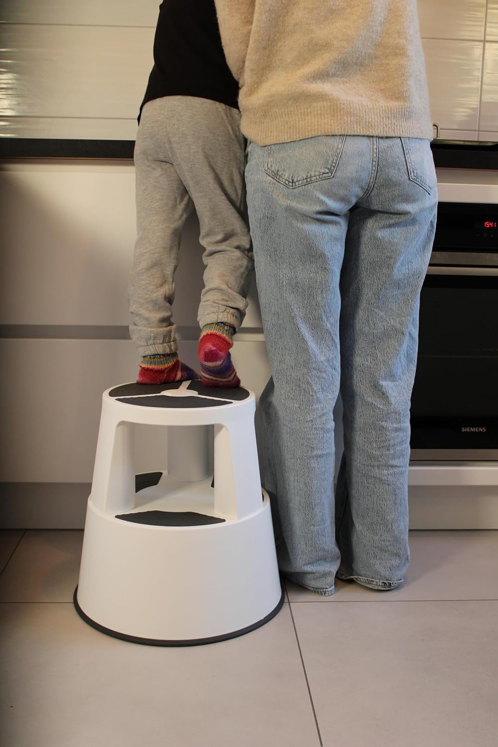 WEDO Rollhocker Super Step – robuster Tritthocker aus bruchfestem Kunststoff, TÜV/GS-geprüft nach EU