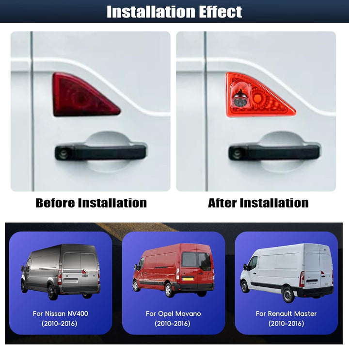 CAMECHO 720P HD Rückfahrkamera für Nissan NV400 2010-2016/ Opel Movano 2010-2016/ Renault Master 201