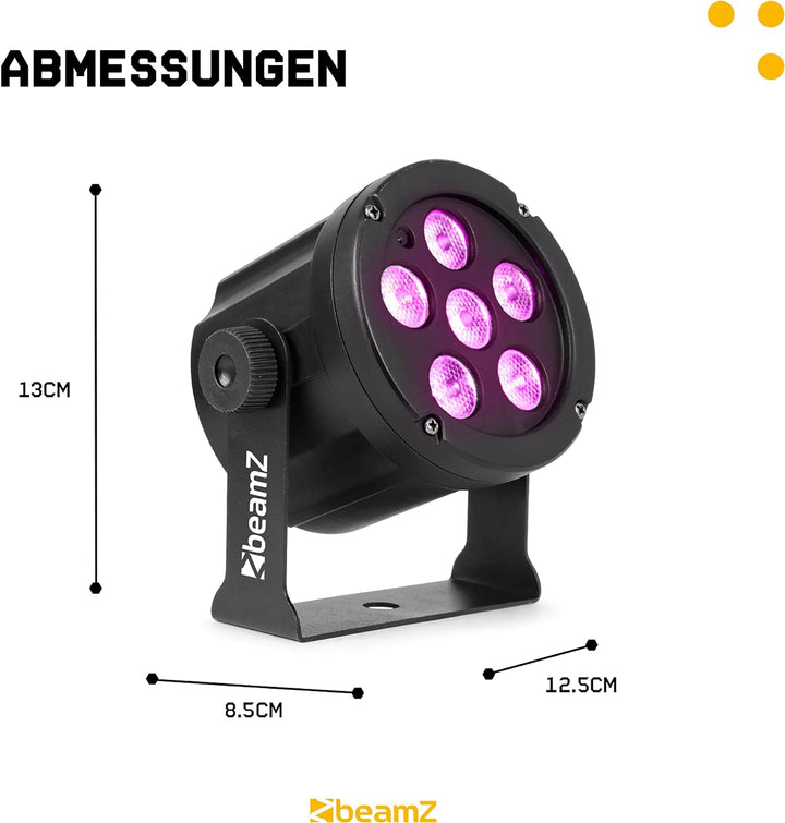 BeamZ SlimPar30 - LED PAR Scheinwerfer - 6x 3 Watt - DJ Licht mit Fernbedienung - Discolicht Partyli