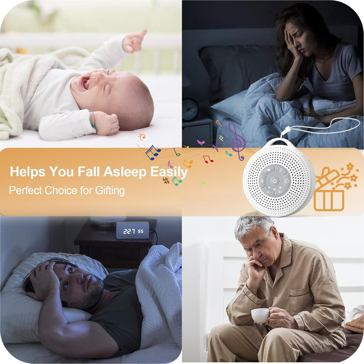 White Noise Machine Einschlafhilfe Babys Erwachsene, Portable White Noise Machine Baby USB, Weisses