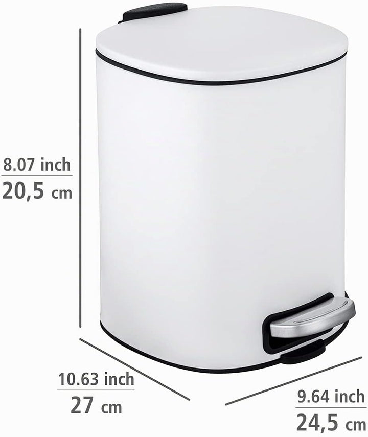 WENKO Kosmetik-Treteimer Alassio, Abfalleimer mit 5 Liter Volumen, hochwertiger Badezimmer-Mülleimer