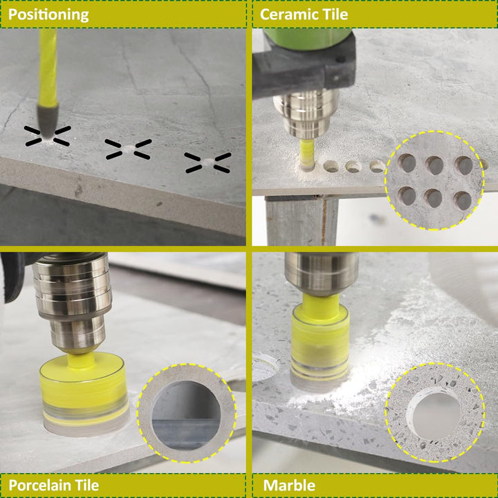 Trocken Diamant Bohrkrone 5 Stücke 6/6/6/8/10mm Fliesenbohrer und 1 Stück 6mm Hartmetall Bohrer mit