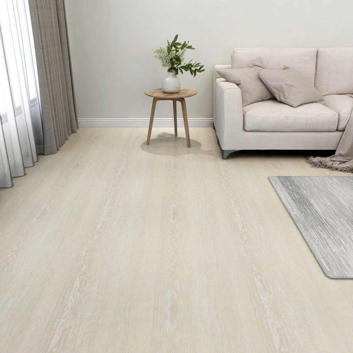 Bodenplatten 5,11 m² 55 Stück PVC Weiss Beige für Innenräume einfache DIY-Verlegung langlebig wasser