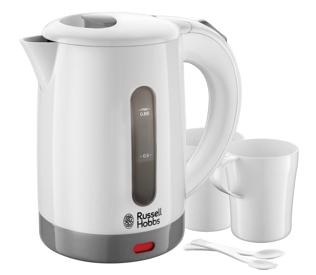 Russell Hobbs Wasserkocher klein [0,85l Reisewasserkocher mit weltweiter Spannungsanpassung] Travel