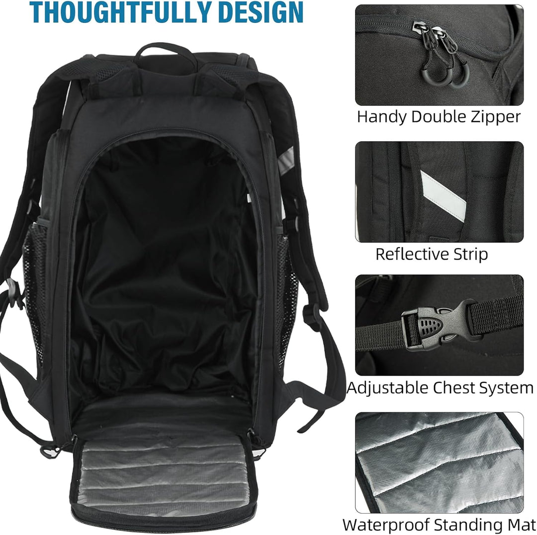 AUMTISC Skischuhtaschen mit Helmfach und Rucksackgurten, Skirucksack Skischuhrucksack mit Helmtasche