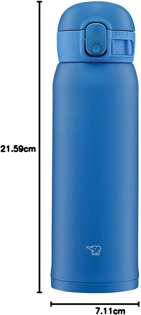 Zojirushi SM-WA48-AA Trinkflasche One-Touch-Edelstahlbecher Seamless 0,48L Blau