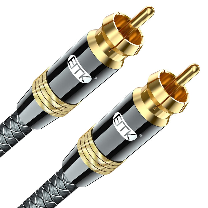 EMK Subwoofer Kabel 4m - Digital Koaxialkabel (RCA) mit Goldkontakten - für AV-Receiver, Verstärker,