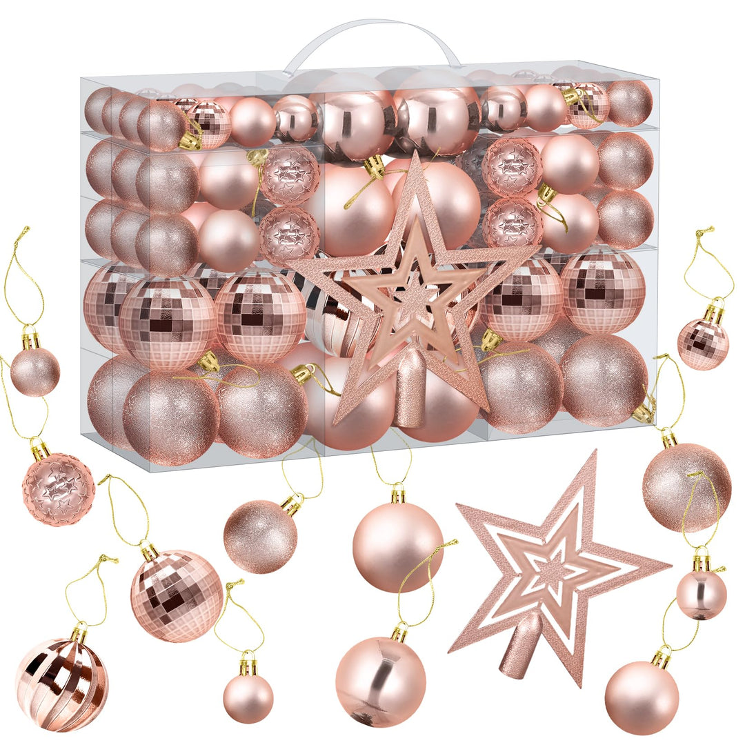 Christbaumkugeln 101 Stück Weihnachtskugeln Kunststoff Weihnachtsdeko Set Weihnachtsbaumschmuck Weih