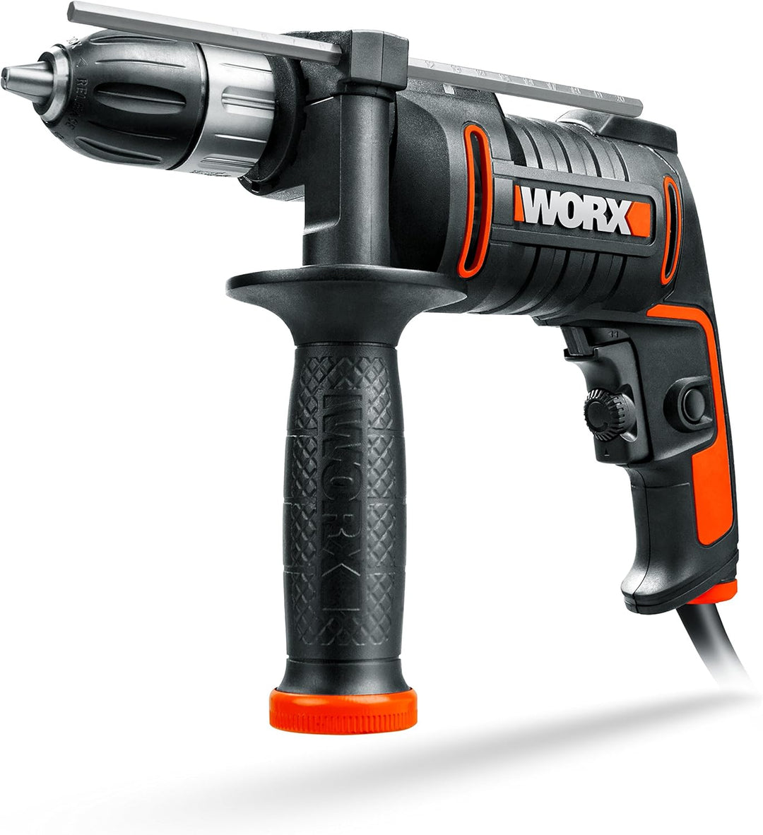 WORX WX317 Schlagbohrmaschine 600W mit stufenloser Drehzahlregulierung, Tiefenanschlag, werkzeuglose