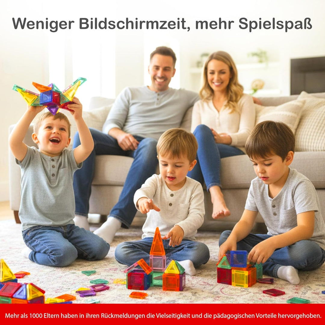 Magnet Bausteine 36 Stück Fördert Kreativität, Motorik & Fantasie - Umweltfreundliches Magnetisches