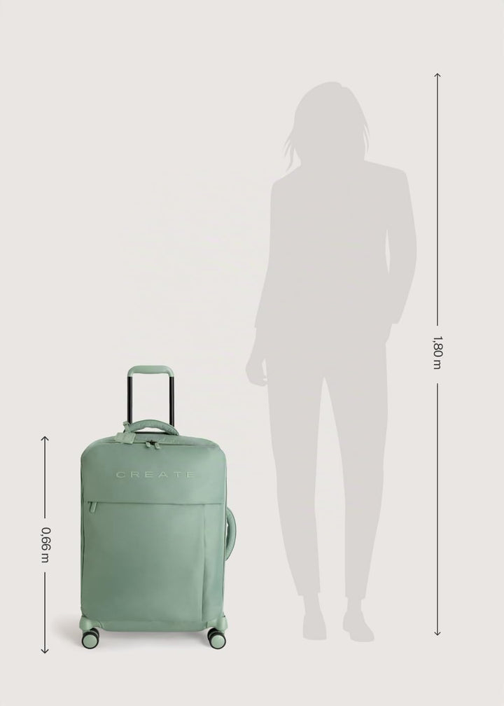 CREATE / Luggage Studio Soft/Polyester Soft Koffer Salbeigrün / 47x25.5x65cm / TSA Vorhängeschloss,