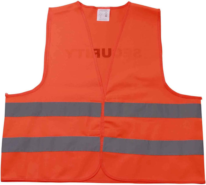 4business 5 Stück Kfz Qualitäts Warnweste Security orange EN ISO 20471 Klasse 2 für Erwachsene Unisi