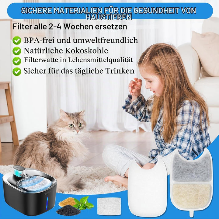 12 Set Katzenbrunnen Filter, für FEELNEEDY 4L(YPD-C004) Trinkbrunnen für Katze, 12 Stück Filter für
