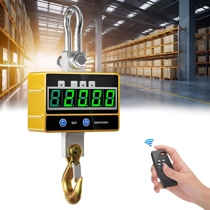 Yontwe Elektronische Hängewaage 2000kg Industrielle schwere Hängewaage Wiederaufladbare superklare d