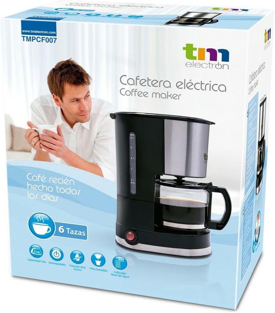 Tm Electron Tmpcf007 Drip Coffee Maker 6 Cups 0.6l 600w One Size 6 tazas, 6 tazas