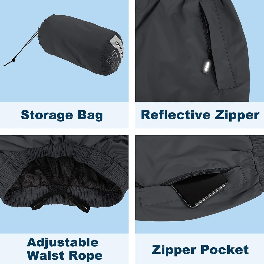 Outdoor Ventures Damen Regenhose Wasserdicht Atmungsaktiv Gefüttert Überziehhose - Winddicht Packbar