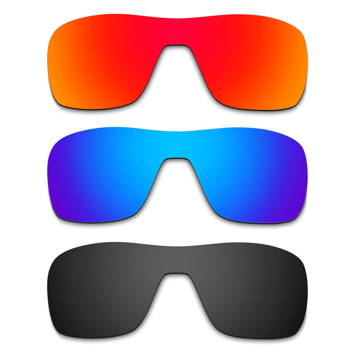 HKUCO Mens Replacement Lenses For Oakley Turbine Rotor Sunglasses Red/Blue/Black, Red/Blue/Black