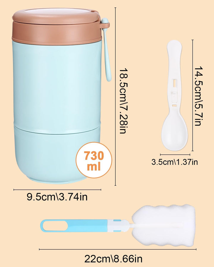 Müslibecher to-Go, Edelstahl Porridge Becher 720ml Auslaufsicher joghurtbecher to go mit löffel und