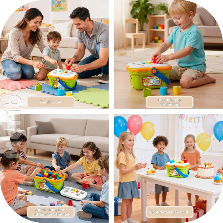 Montessori-Spielzeug Sinnesförderndes Spielzeug für 1-3 Jahre Kinder, Musik Formensortierer mit Klav