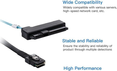 NFHK Internal 36 Pin Mini SAS SFF-8087 Host to 4 SFF-8482 Target SAS Hard Disk and SATA Power Cable