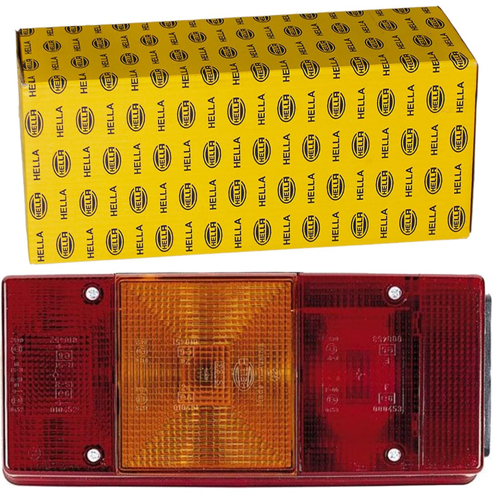 HELLA Rückleuchte - Glühlampe - 12V - Anbau - ECE - Lichtscheibenfarbe: rot - Stecker: Flachstecker