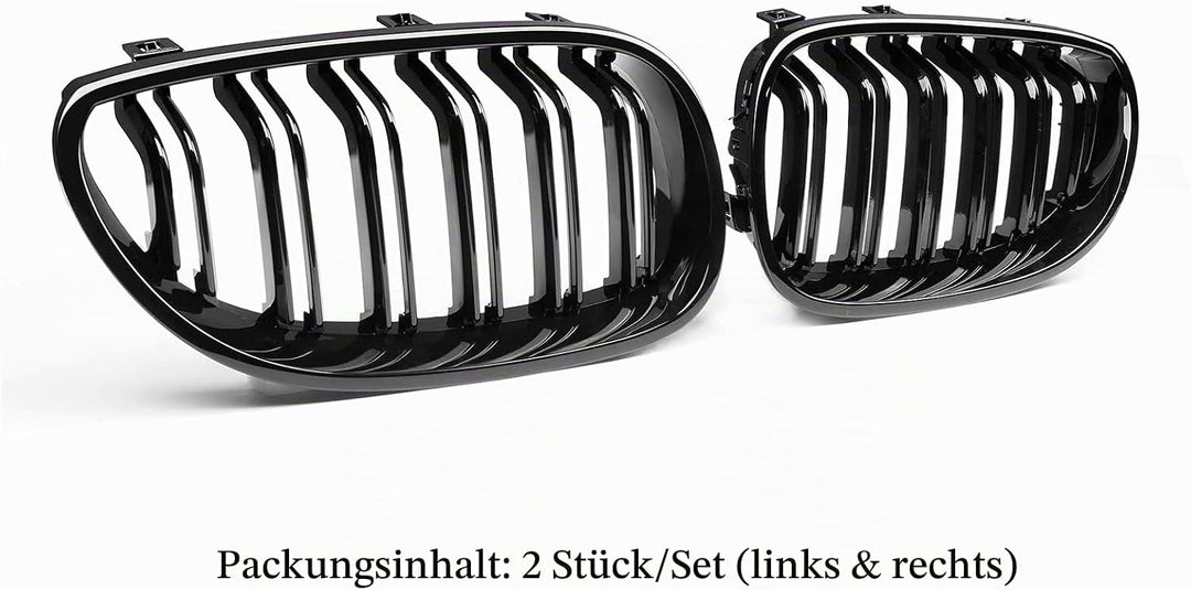 YIUBCZOQI E60 Nieren Schwarz,Kühlergrill passend für BMW 5er E60 E61 M5 2003–2009 E60 E61 Grill Nier