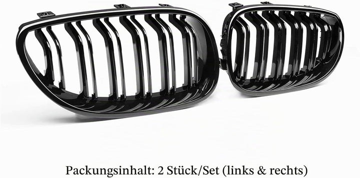 YIUBCZOQI E60 Nieren Schwarz,Kühlergrill passend für BMW 5er E60 E61 M5 2003–2009 E60 E61 Grill Nier