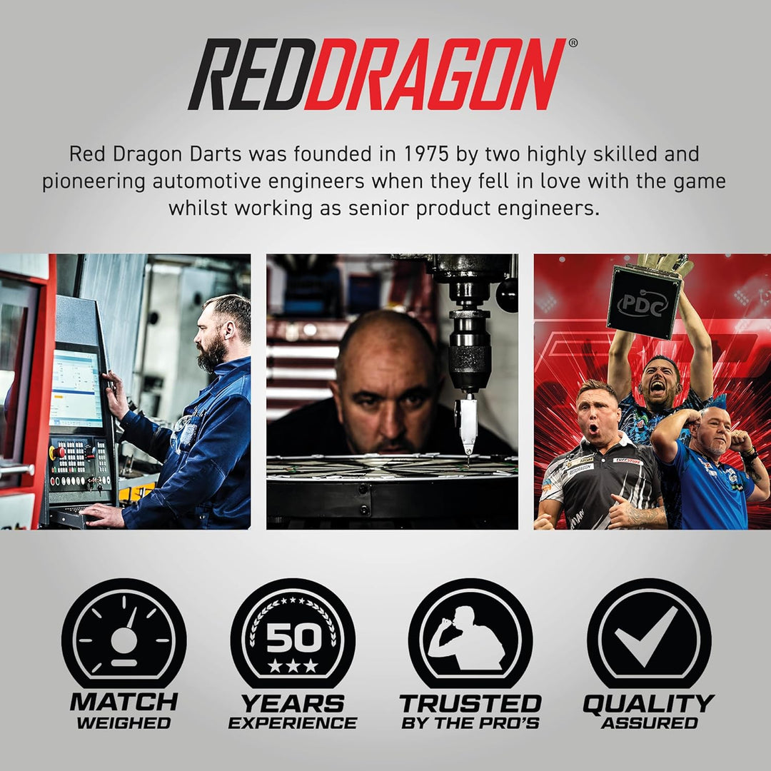 RED DRAGON Peter Snakebite Wright Spirit Edition Premium Tungsten Darts Set mit Flights und Stems 21