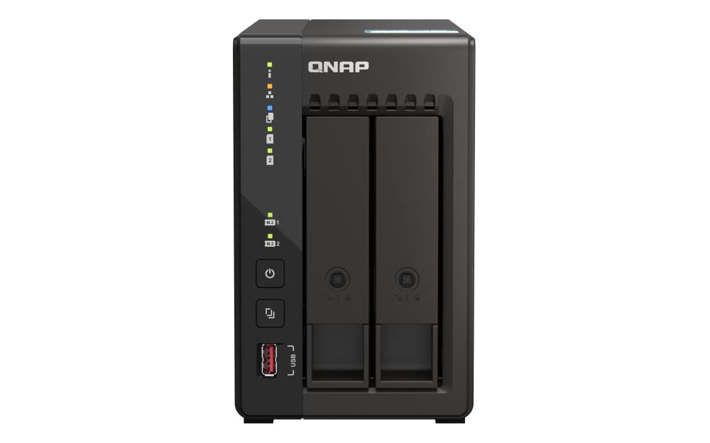 Qnap TS-253E 8G, 2 Bay NAS (Intel® Celeron® J6412 4-Core/4-Thread Prozessor, Turbo bis zu 2,6 GHz, D