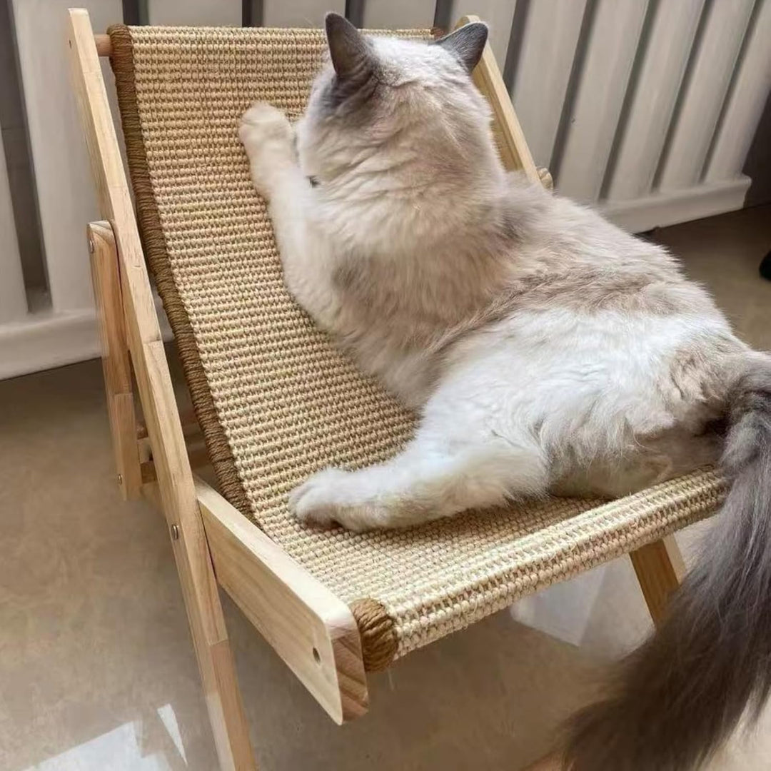 Verstellbares Katzenbett, Katzenloungesessel aus Sisal, Sisalbett Faltbare Katzenhängematte mit 10 k