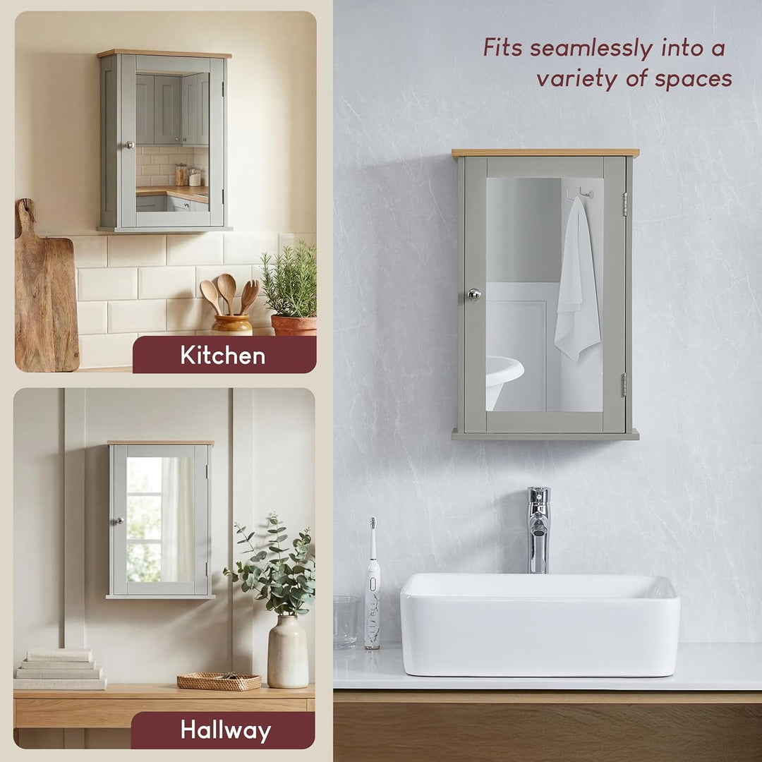 Bath Vida Hoch-& Midischränke fürs Bad, Mitteldichte Holzfaserplatte, Grau, Standard 1 Tür Grau, 1 T