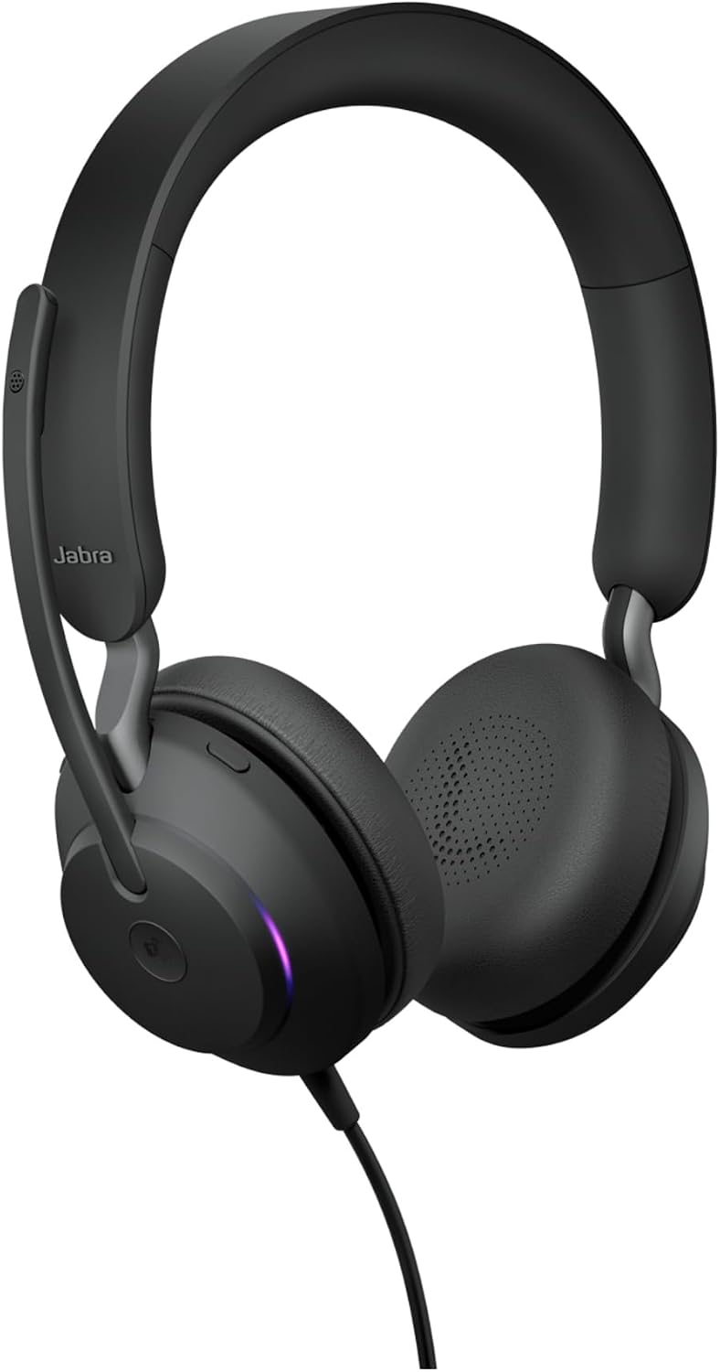Jabra Evolve2 40 SE - Kabelgebundenes Stereo-Headset mit Geräuschunterdrückung und 3-Mikrofon-Techno