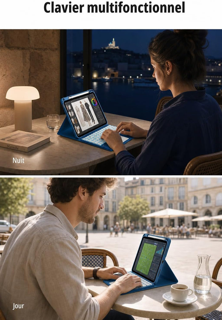CACOE Hülle Tastatur Kompatibel mit iPad 10 Generation 10.9 Zoll 2022 A2757/A2777 mit Touchpad, 7-Fa